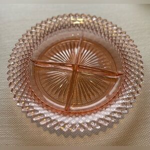 ANCHOR HOCKING Vintage 1930’s  “Miss America” Pink Depression Glass Relish Dish
